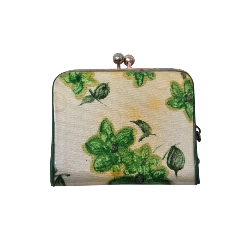 Vintage Coin Purse Double Compartment Floral Made In Japan